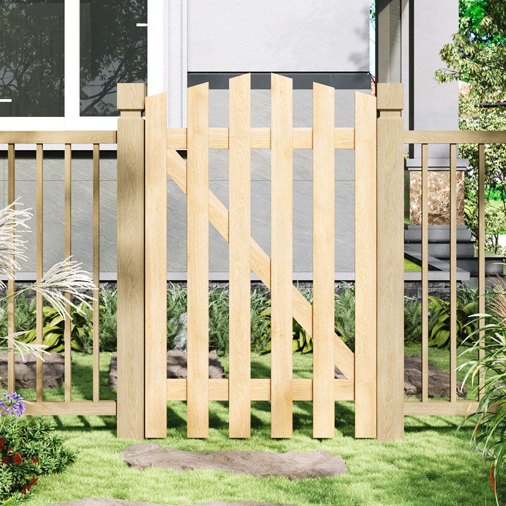 Outdoor Minimalist Nature Wooden Fence Gate, 120 x 76 x 2.5cm Image 7