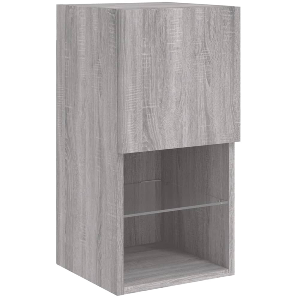 vidaXL Single Door 2 Shelf Grey Sonoma TV Cabinet with RGB LED Lights Image 2