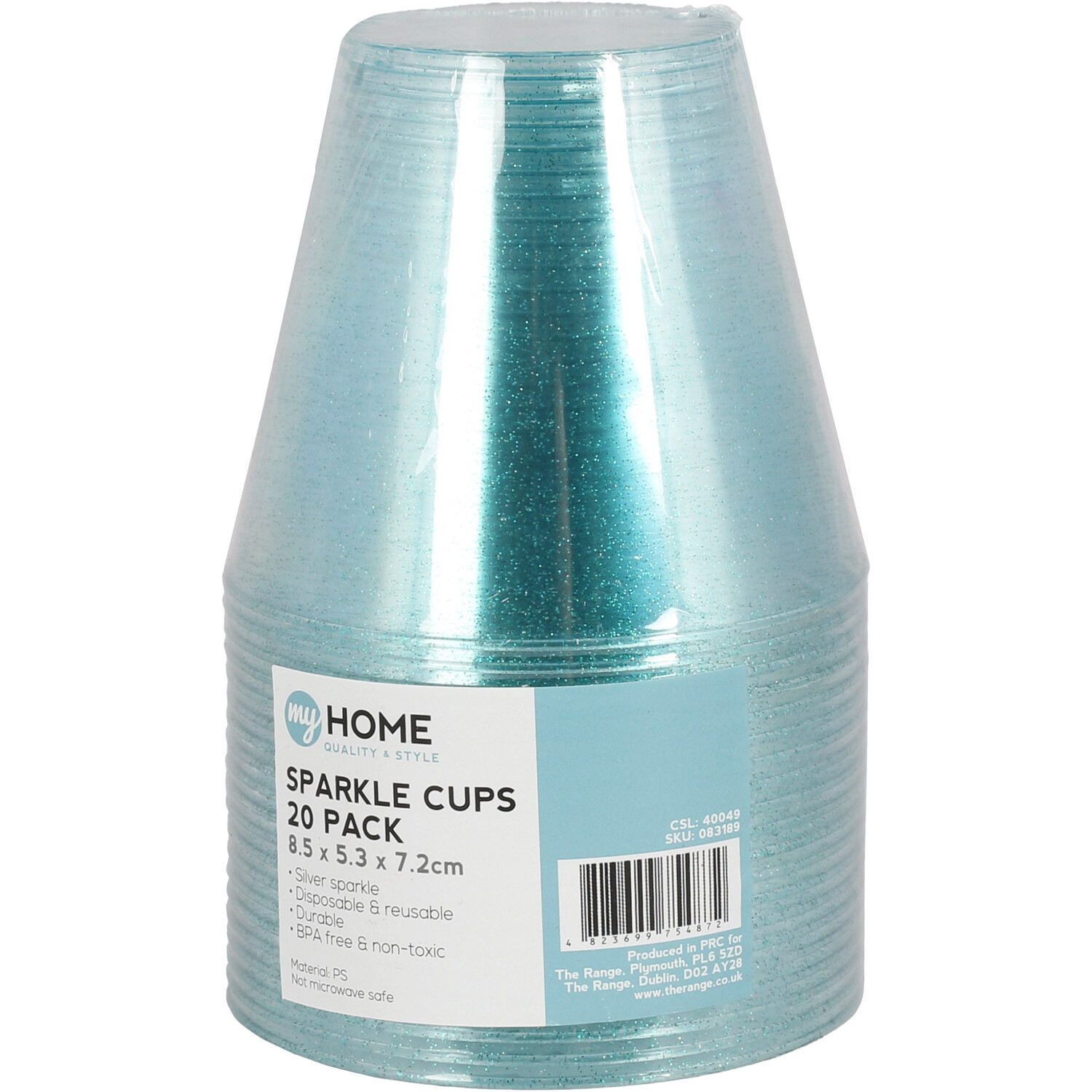 Pack of 20 Sparkle Cups - Blue Image 1