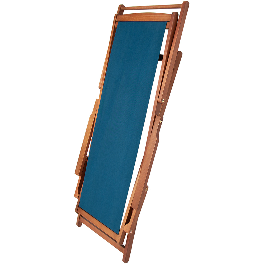 Charles Bentley Teal Wooden Deck Chair Image 7