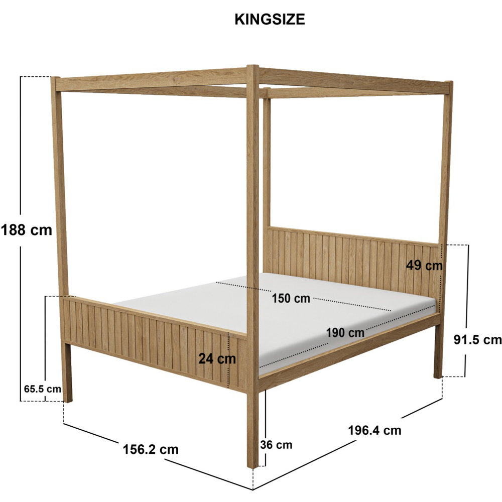 Flair Maddy King Size Natural 4 Poster Bed Image 6