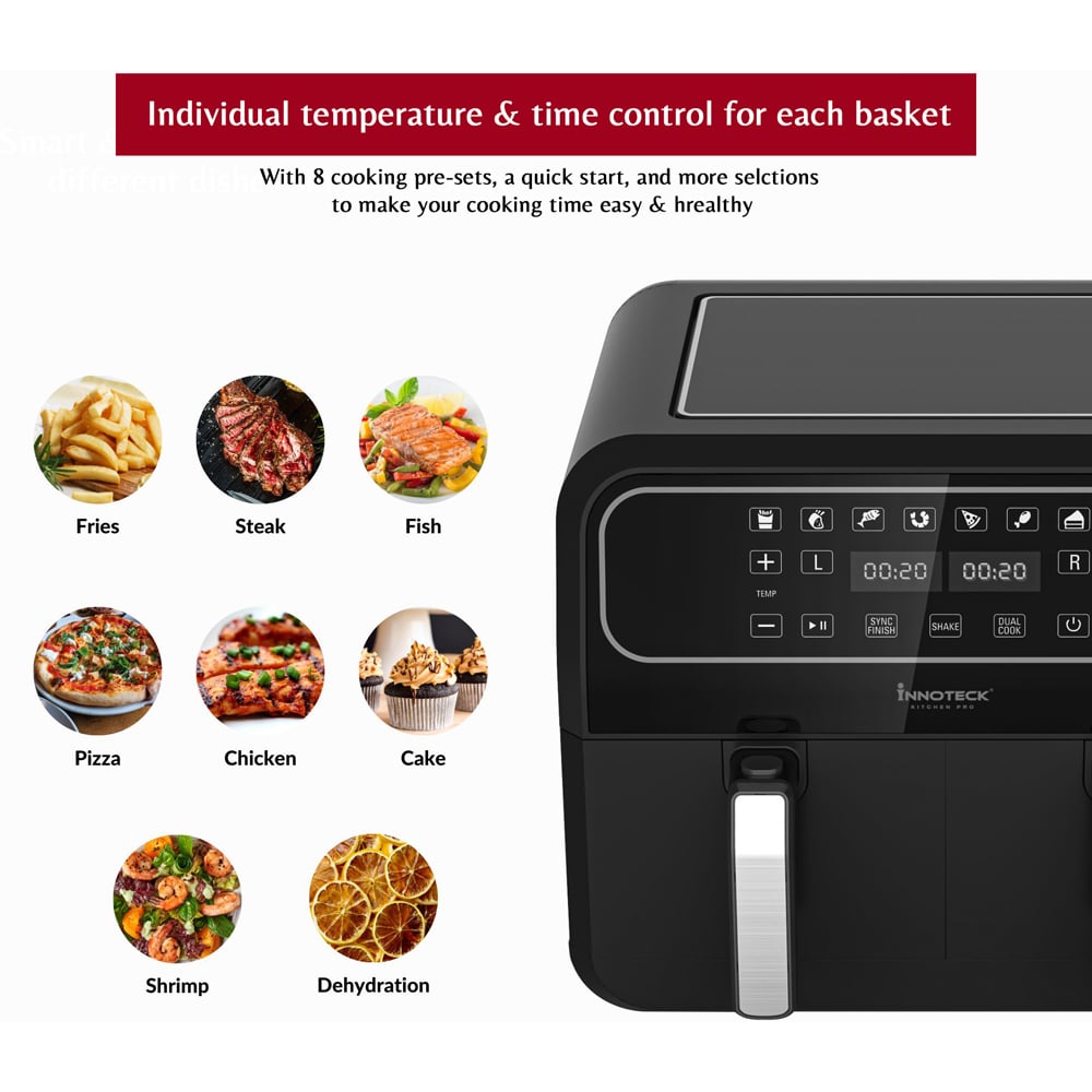 Innoteck DS-5207 8L Black Dual Air Fryer Image 5