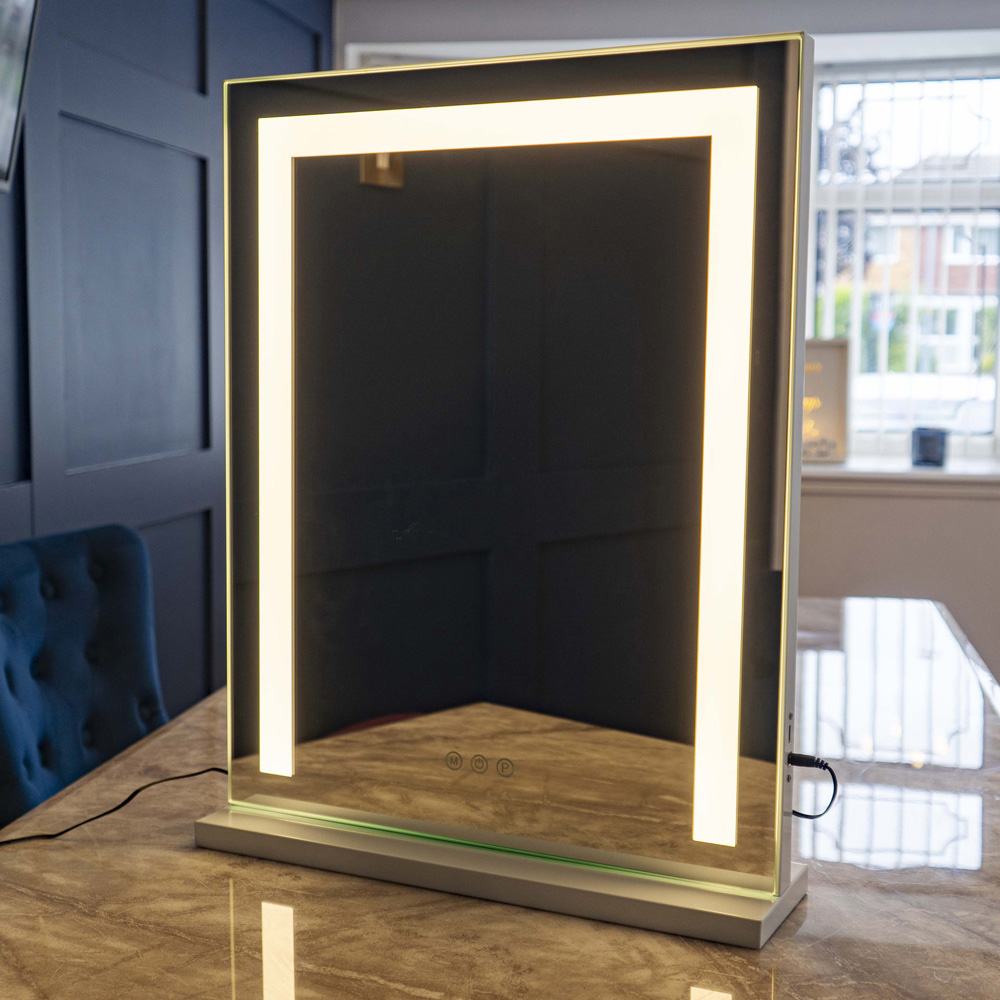 Jack Stonehouse White Hollywood Vanity Mirror with LED Strip Image 2