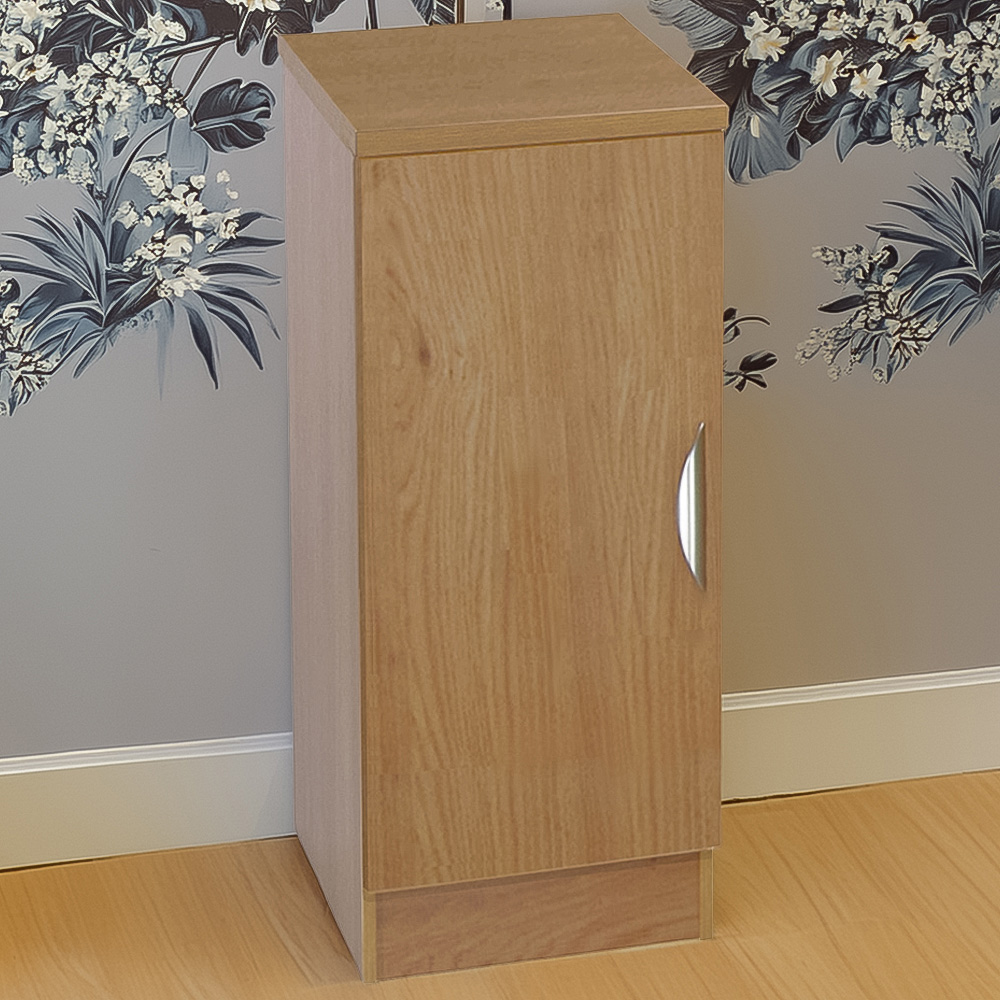 R White Cabinets Single Door Brown Desk Height Cupboard Image 1