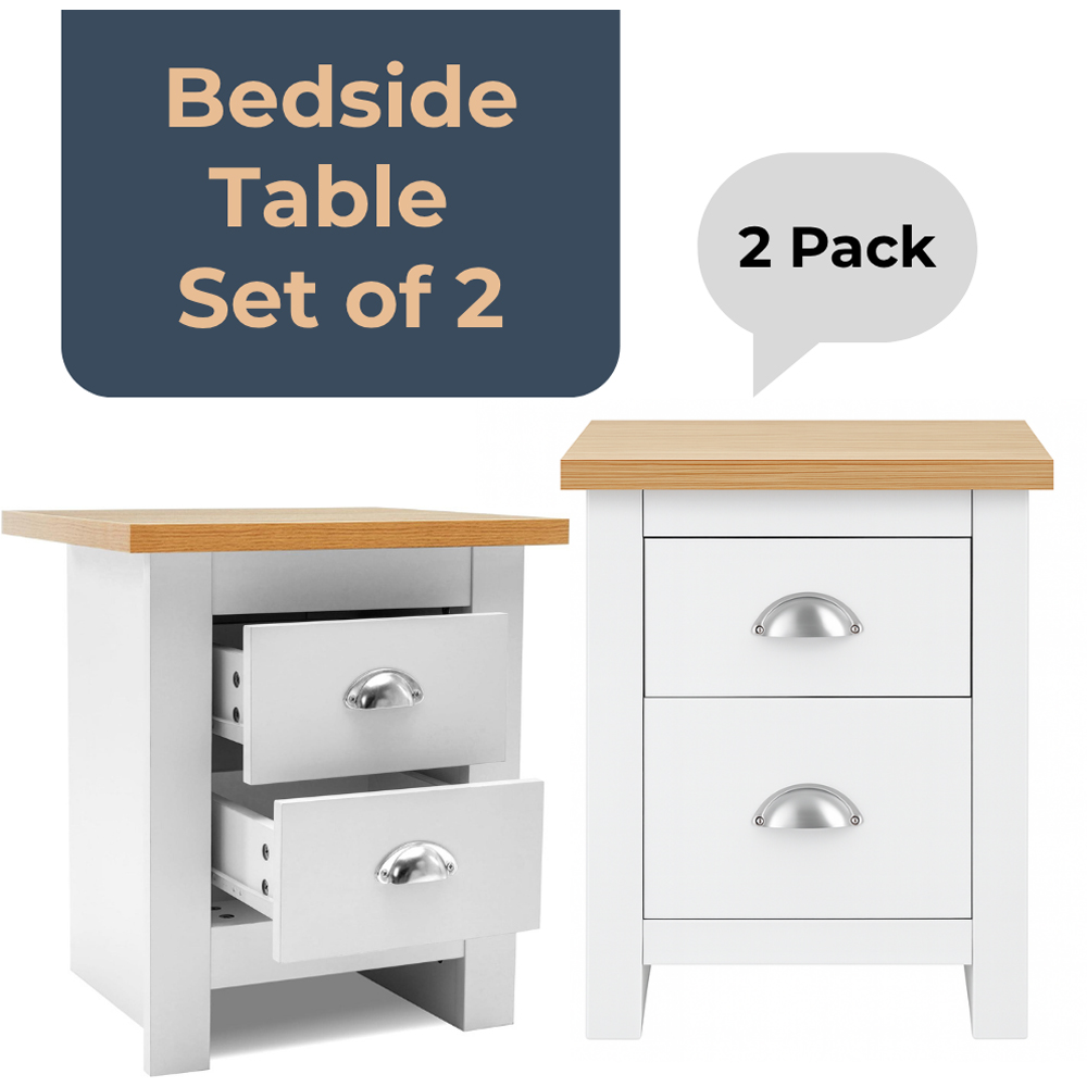 Kosy Koala Otis White and Oak Bedside Cabinet Set of 2 Image 6