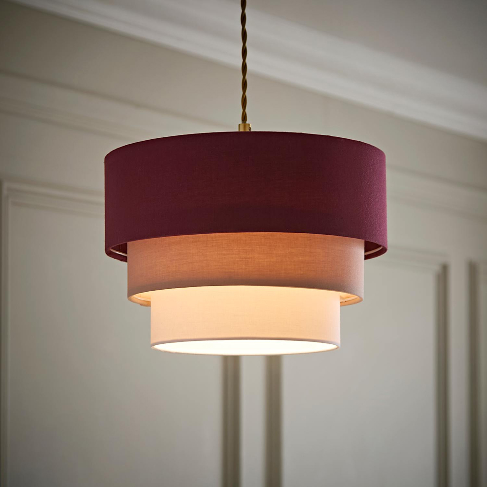 ValueLights Aztec 3-Tier Plum Easy Fit Ceiling Pendant Light Lamp Shade Image 5