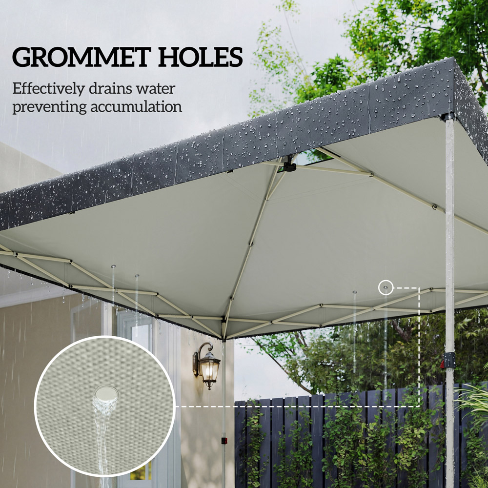 Outsunny 3 x 3m Black Waterproof Gazebo Roof Replacement Cover Image 6
