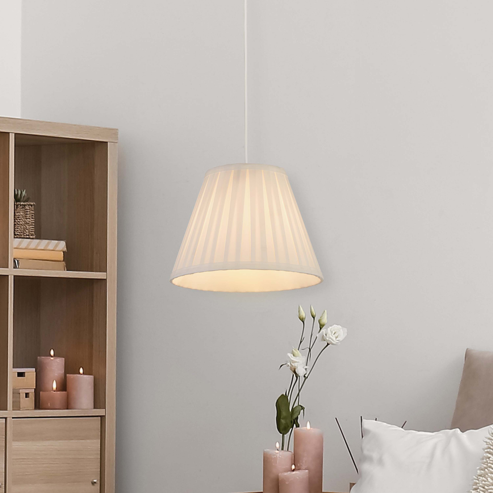 Lighting Collection Barnes White Pleated Tapered Lamp Shade 25cm Image 2
