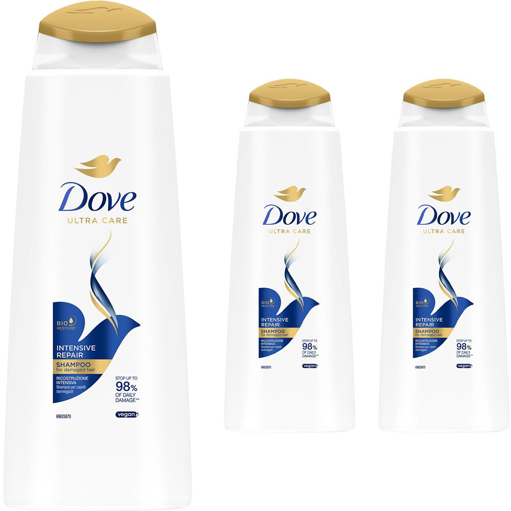 Dove Nutritive Solutions Intensive Repair Shampoo 400ml 3 Pack Image 1