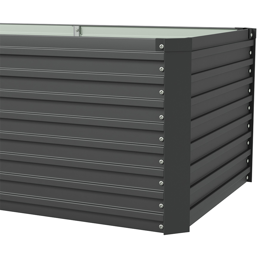 Living and Home Black Large Rectangular Galvanised Steel Raised Garden Bed 160 x 80cm Image 6