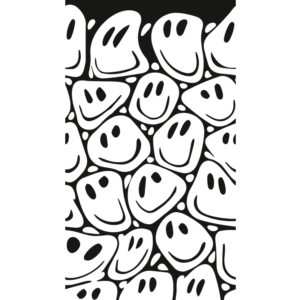 Grandeco Smiley Winky Faces Textured Black and White 3 Panel Wall Mural Image 3