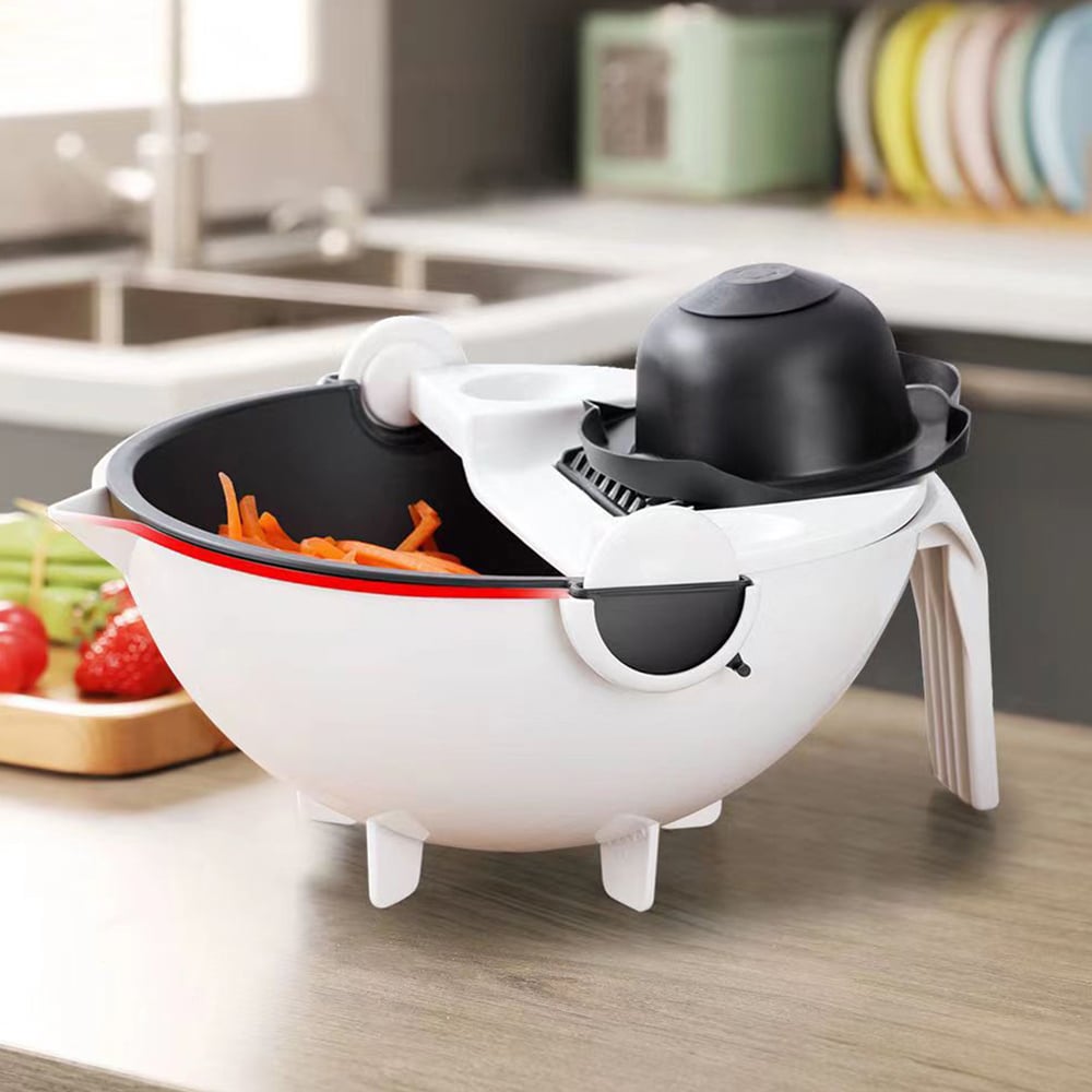 Living and Home Multi Function Vegetable Grater with Drain Basket Image 2