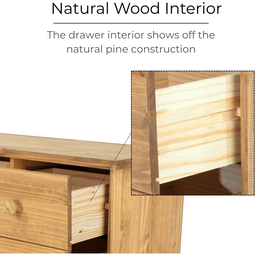 Core Products Cotswold 6 Drawer Pine Wood and MDF Wide Chest of Drawers Image 6