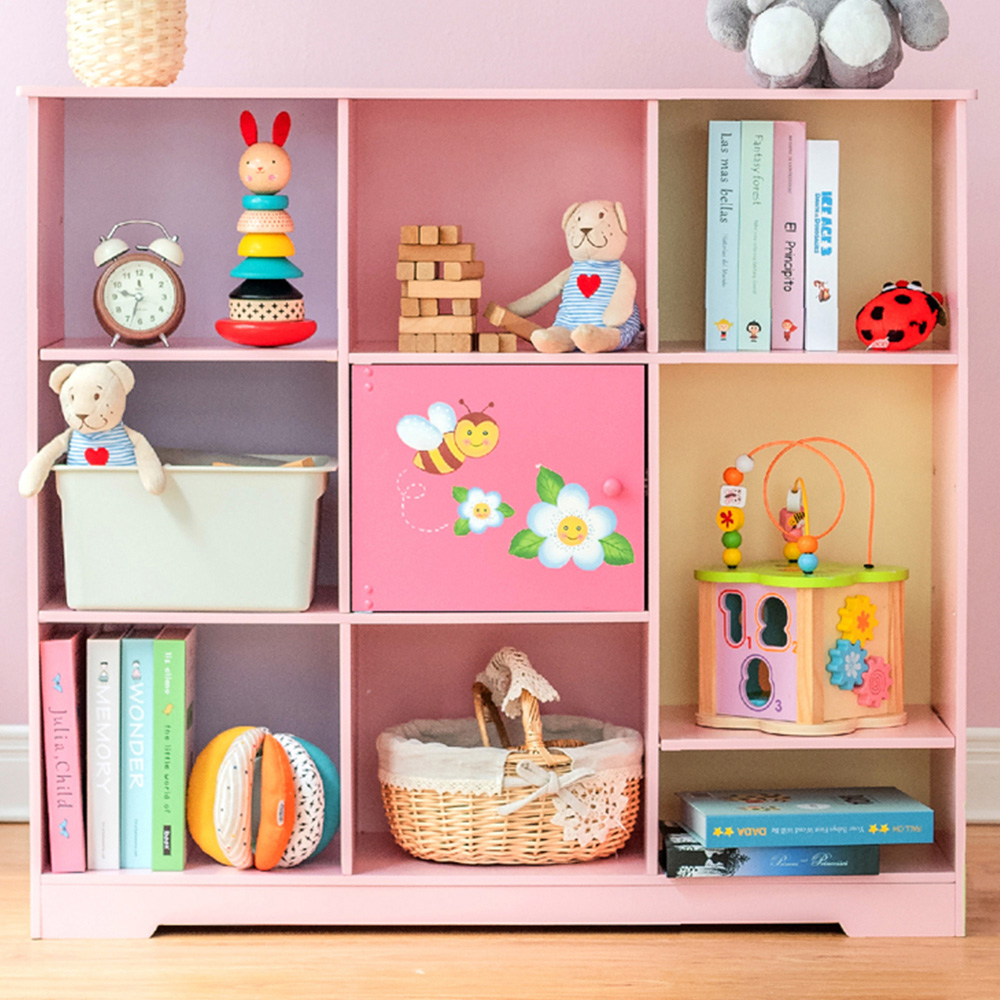 Teamson Kids Fantasy Fields Single Door 8 Shelf Toy Furniture Magic Garden Bookshelf Image 1