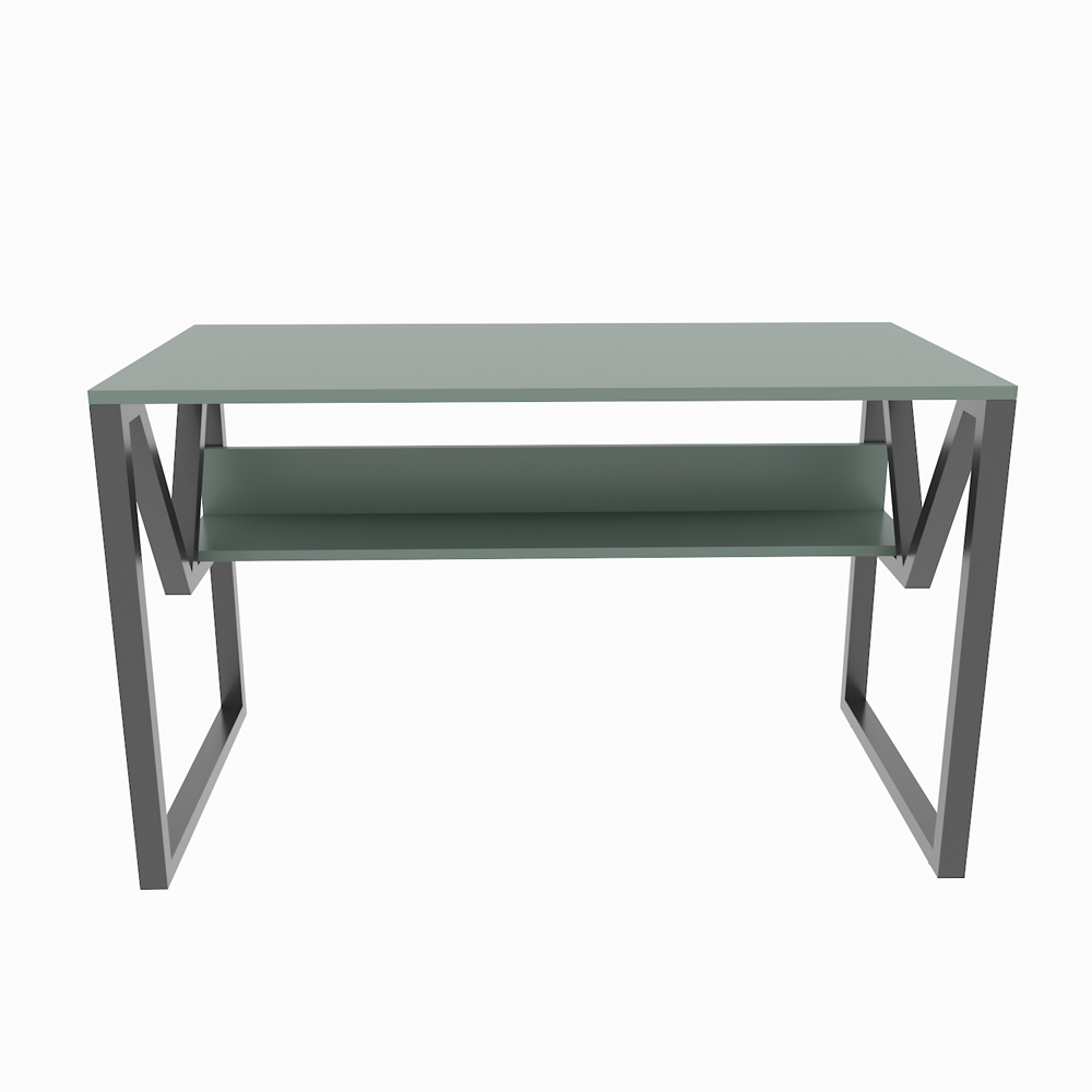 Decorotika Lona Single Shelf Study and Writing Desk Green and Black Image 3