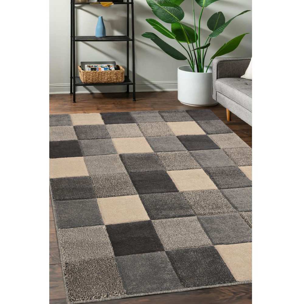 Homemaker Newport Grey Blocks Rug 120 x 170cm Image 4