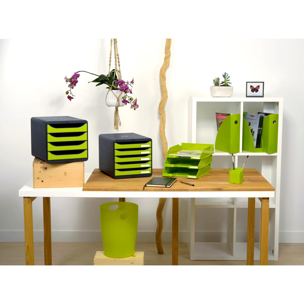 Exacompta Iderama Anise Green Gloss Letter Tray 6 Pack Image 2