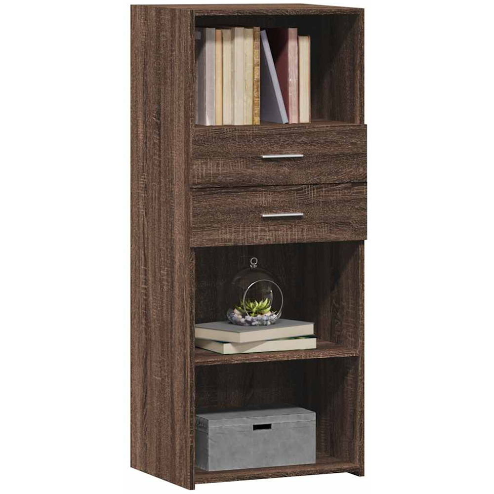 vidaXL 2 Drawer 3 Shelf Brown Oak Highboard Image 3