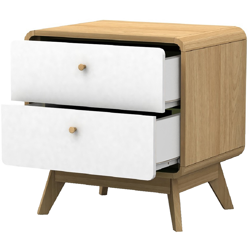 Loft24 Cassie 2 Door Oak White Nightstand Image 4