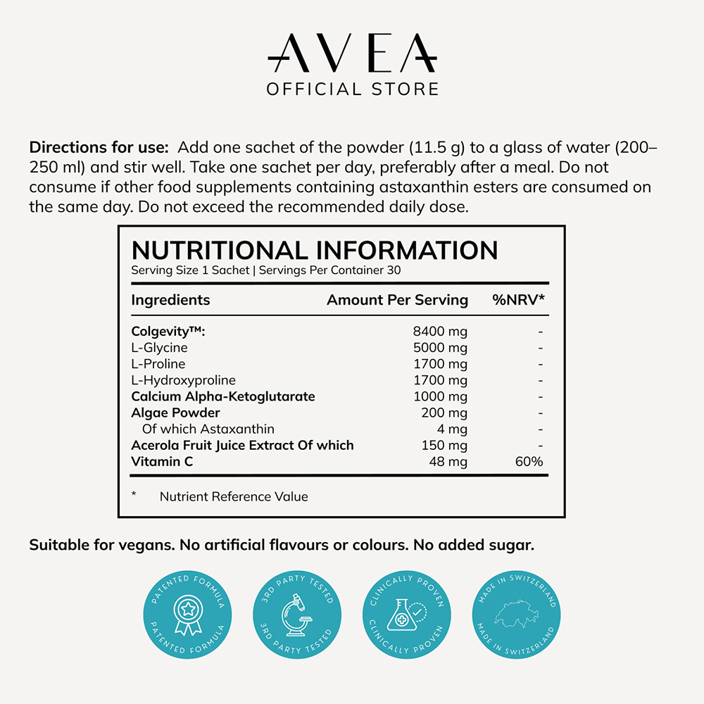 AVEA Lemon Collagen Powder Sachets 30 Pack Image 7