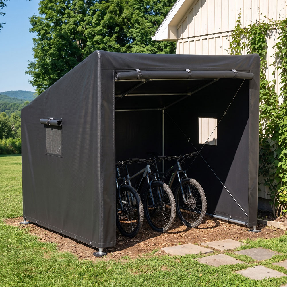 Living and Home 6 x 5ft Black Garden Storage Shed Image 7