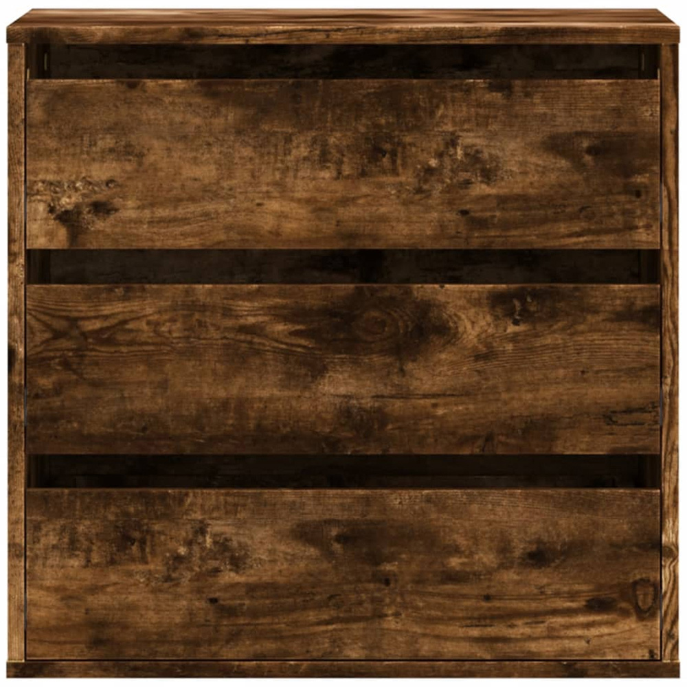 vidaXL 3 Drawer Smoked Oak Wooden Chest of Drawers Image 3