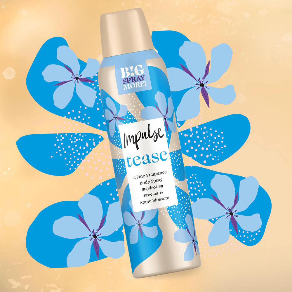 Impulse Tease Blend of Natural Scents Body Spray Deodorant 150ml 6 Pack Image 4