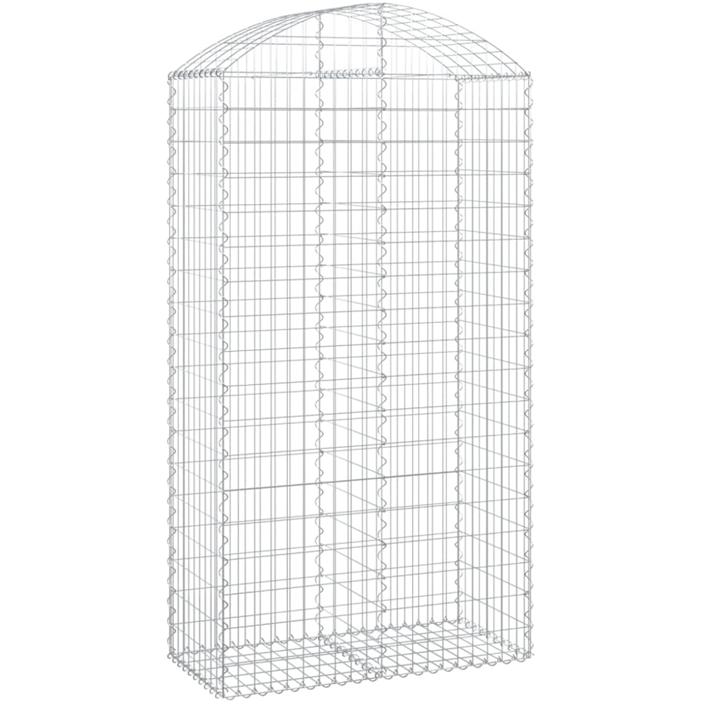 vidaXL Silver Galvanised Iron Arched Gabion Basket 100 x 50 x 180/200cm Image 1