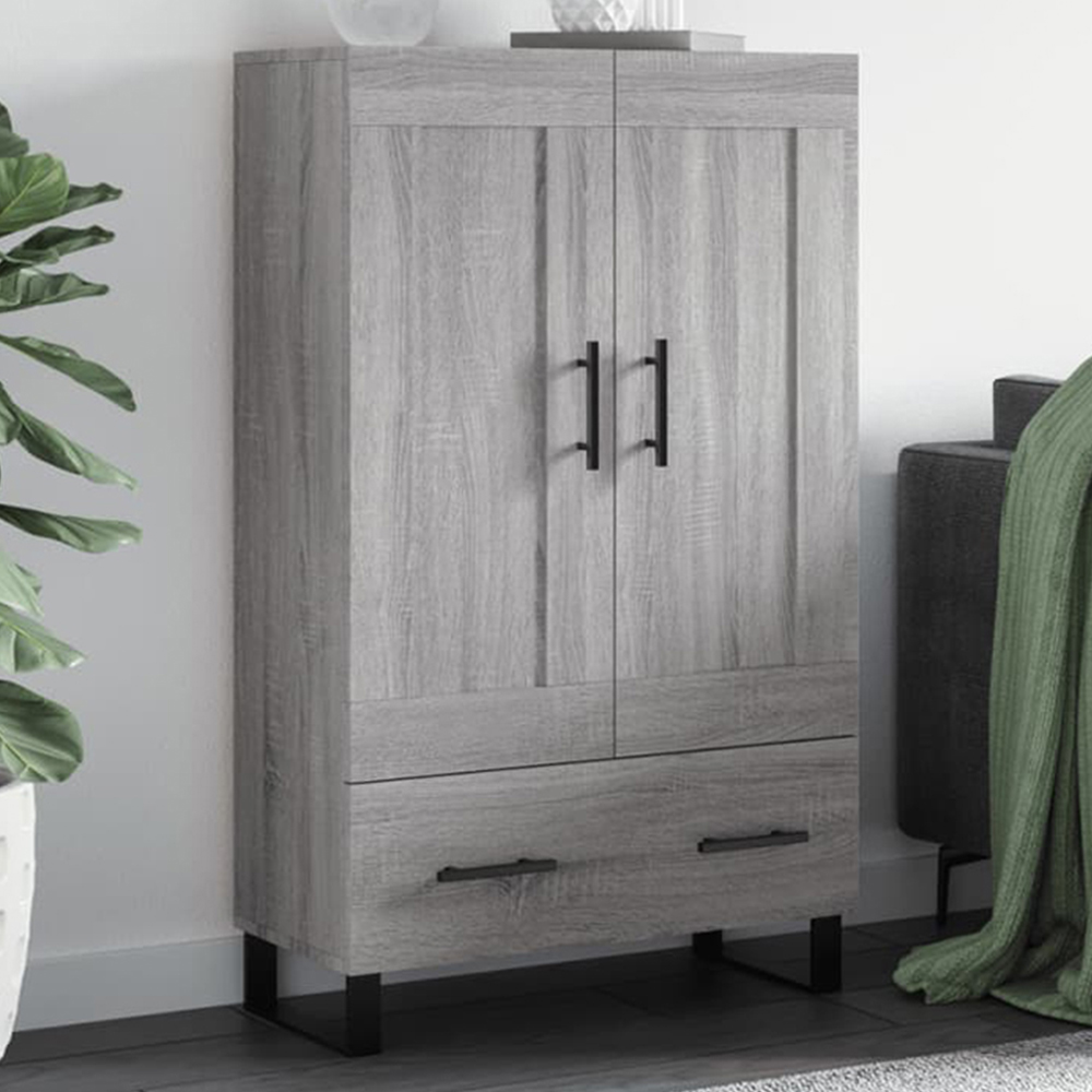 vidaXL 2 Door Single Drawer Grey Sonoma Highboard Image 1