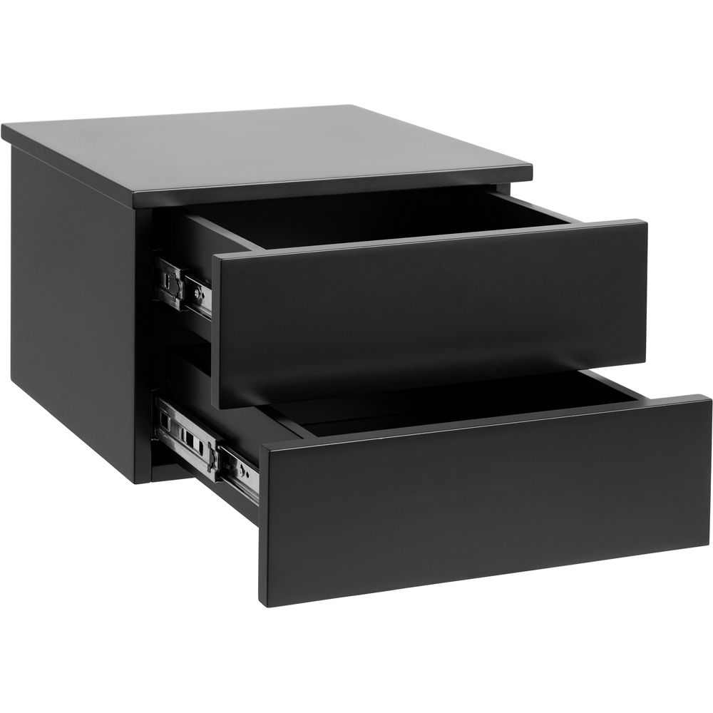 Florence Avignon 2 Drawer Black Bedside Table Image 4
