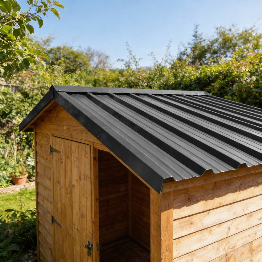 Harbour Housewares Anthracite Corrugated Metal Roofing Sheet 110 x 46cm 14 Pack Image 7
