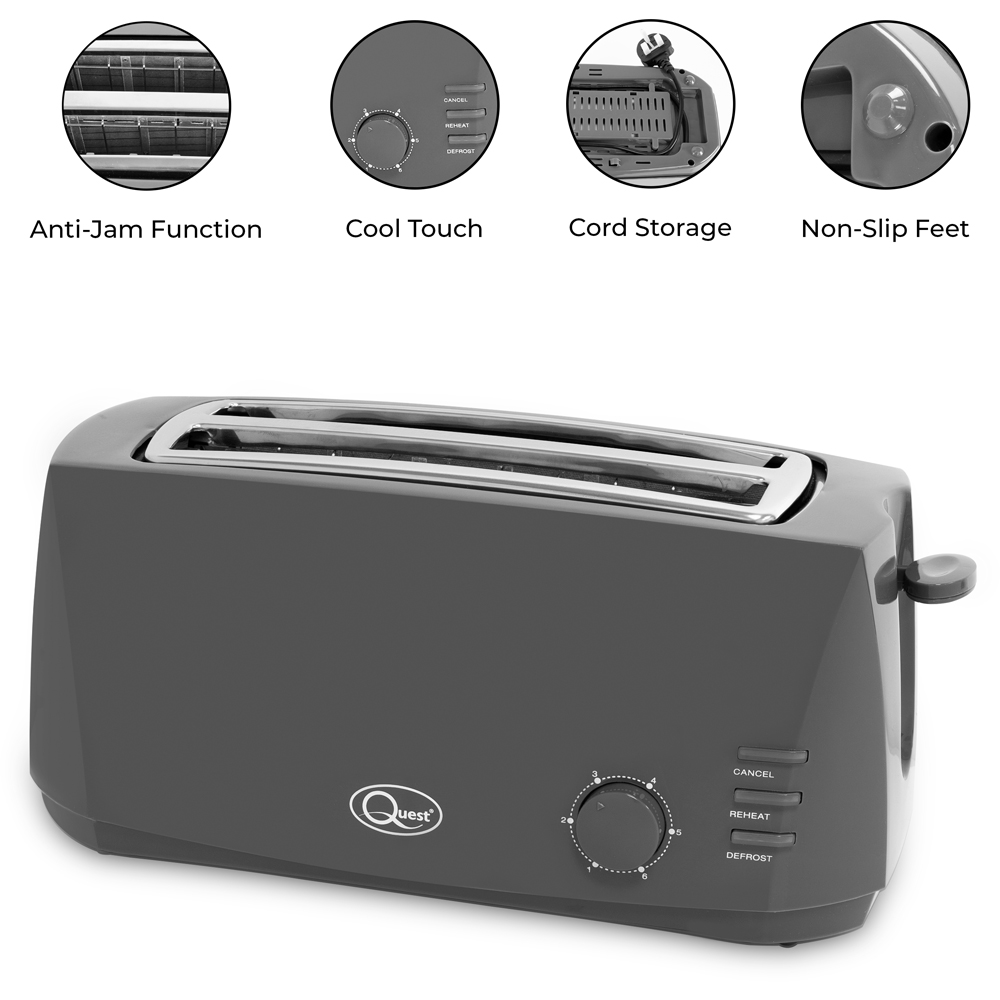 Benross Grey 4 Slice Cool Touch Toaster 1400W Image 6