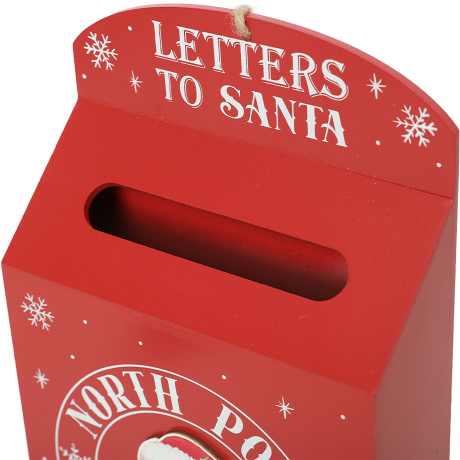 Letters To Santa Wooden Mailbox Red Image 4