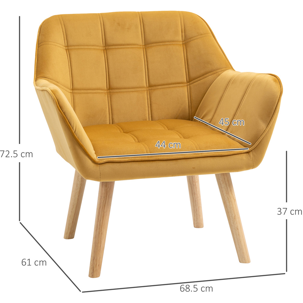 Portland Yellow Velvet Touch Armchair Image 8
