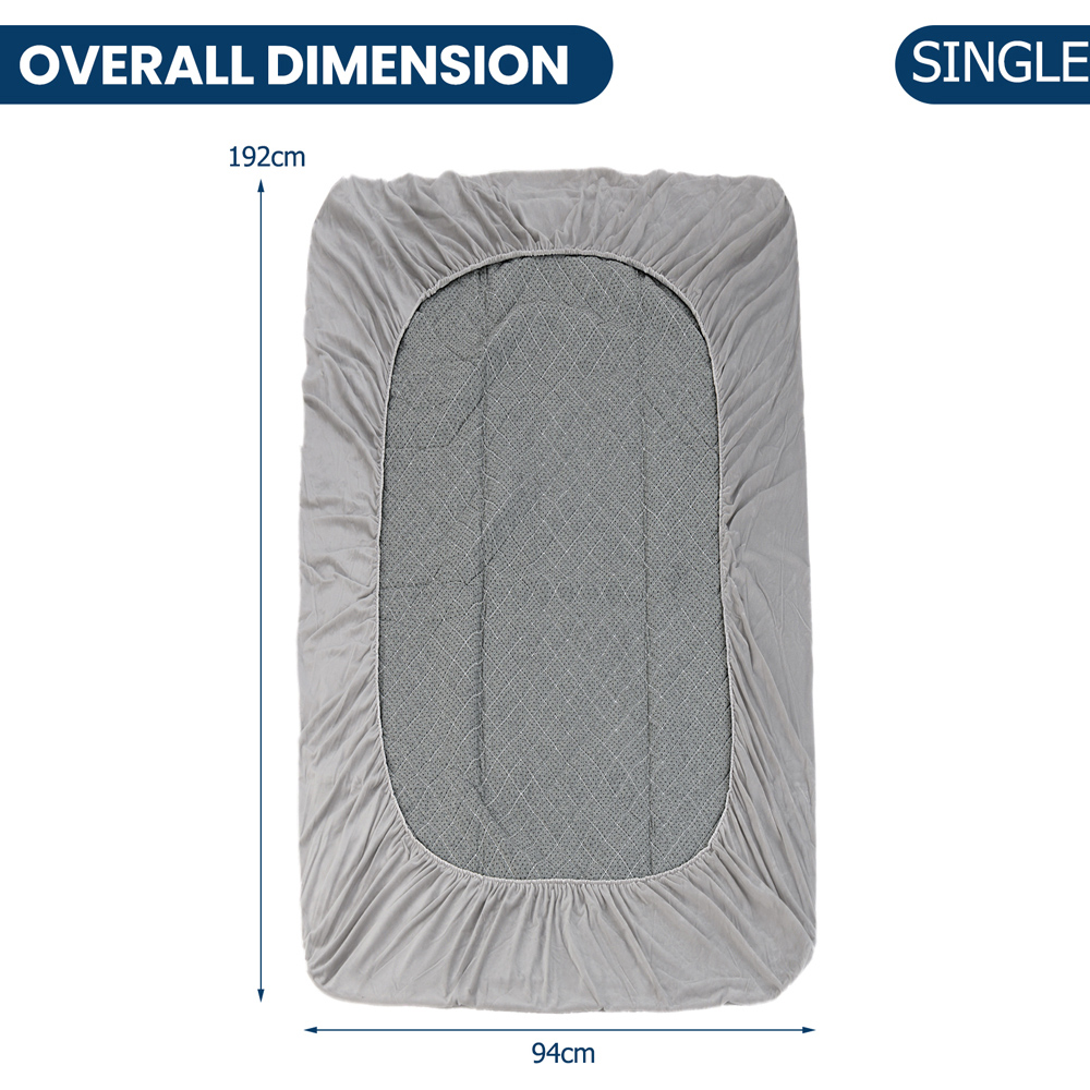 Costway Twin Size Grey Luxury Super Soft Velvet Mattress Protector Image 8