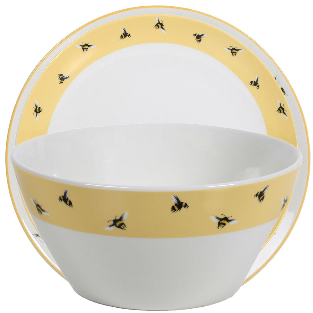 Honey Bees Yellow 12 Piece Dinner Set Image 1