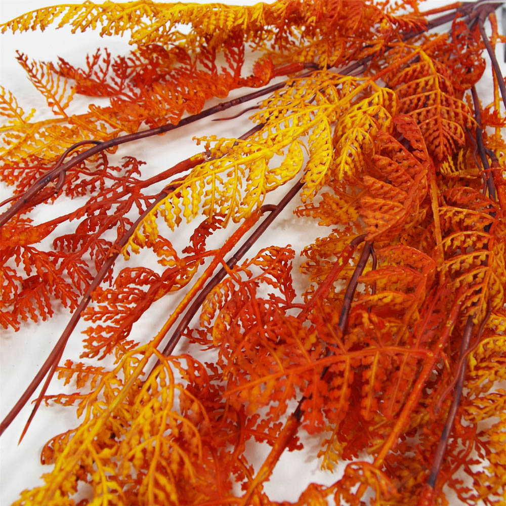 Leaf Artificial Hanging Maidenhair Autumn Orange Fern Plant 100cm Image 4
