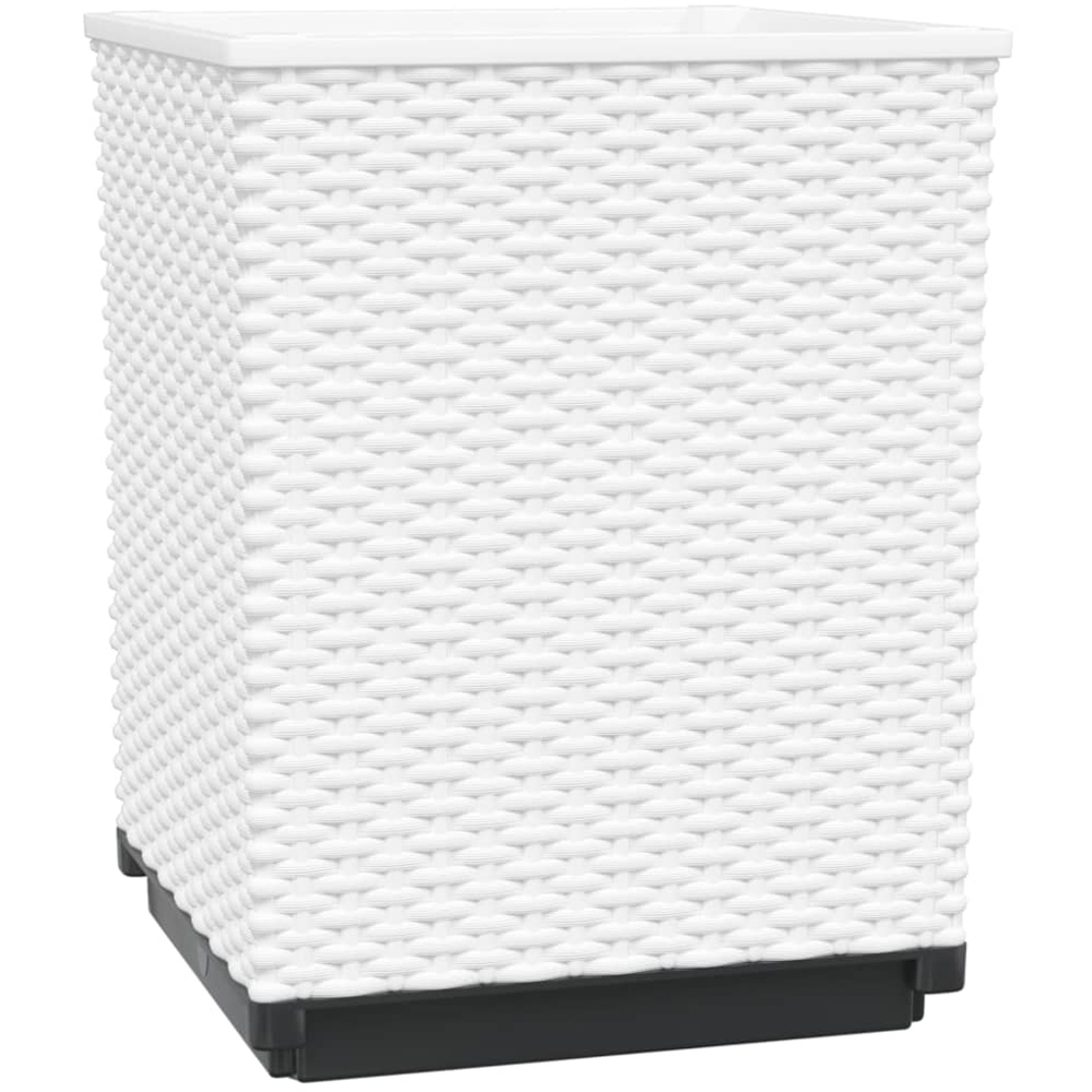 vidaXL White Plastic Garden Planter 37 x 30 x 30cm 2 Pack Image 1