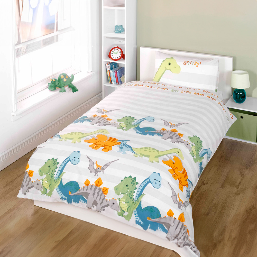 Rapport Home Dinosaur Single Natural Duvet Cover Set Image 1