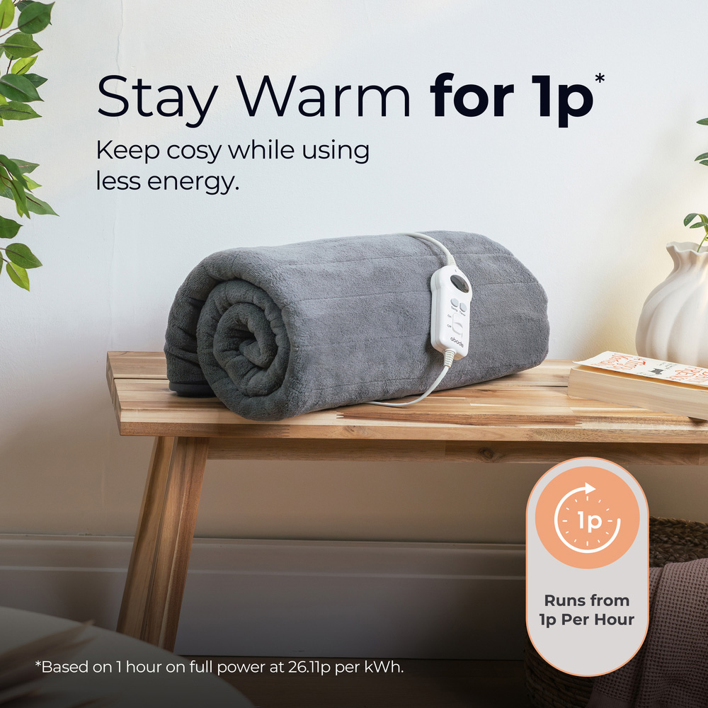 Abode Grey Microfleece Heated Throw 130 x 180cm Image 4