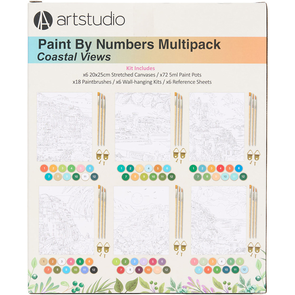 Pack of 6 Paint By Numbers Coastal Views Kits Image 3