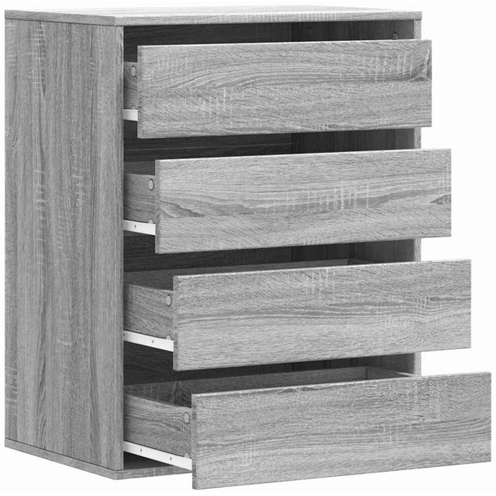 vidaXL 4 Drawer Grey Sonoma Oak Wooden Chest of Drawers Image 4