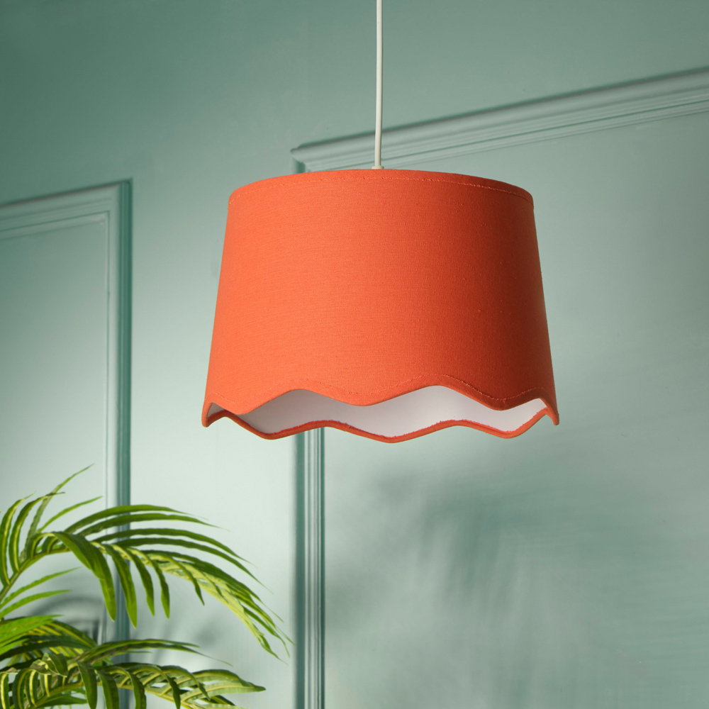 Lighting Collection Laramie Coral Scallop Edge Ceiling Lamp Shade 31cm Image 2