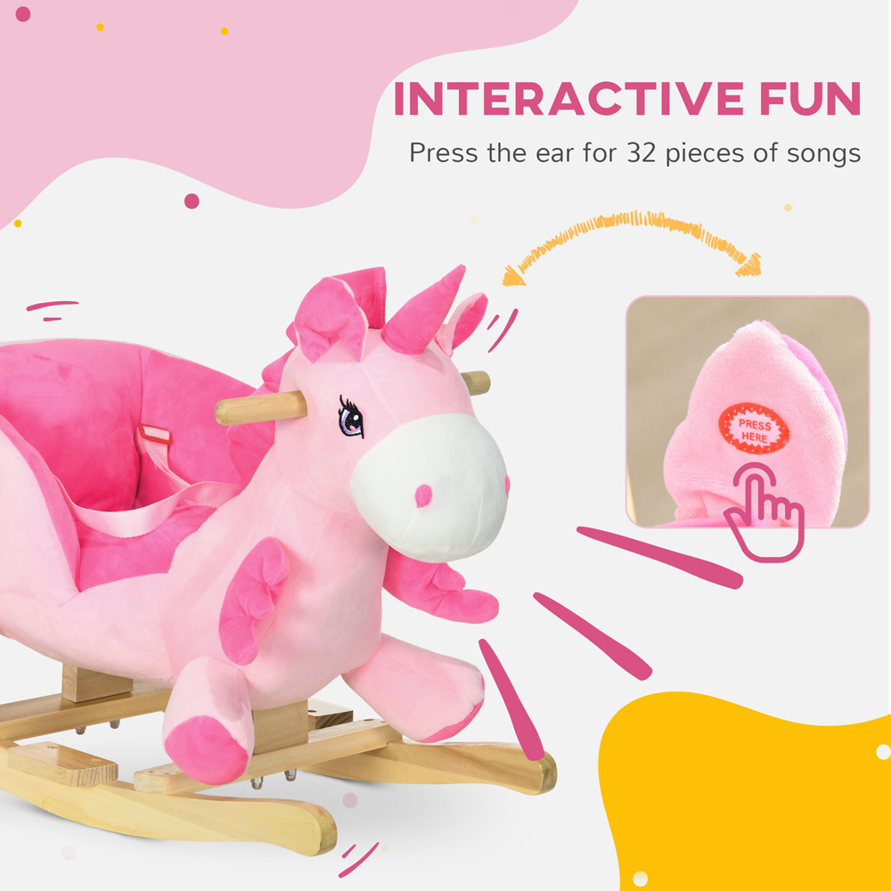 Tommy Toys Baby Rocking Horse Ride On Unicorn Pink Image 4