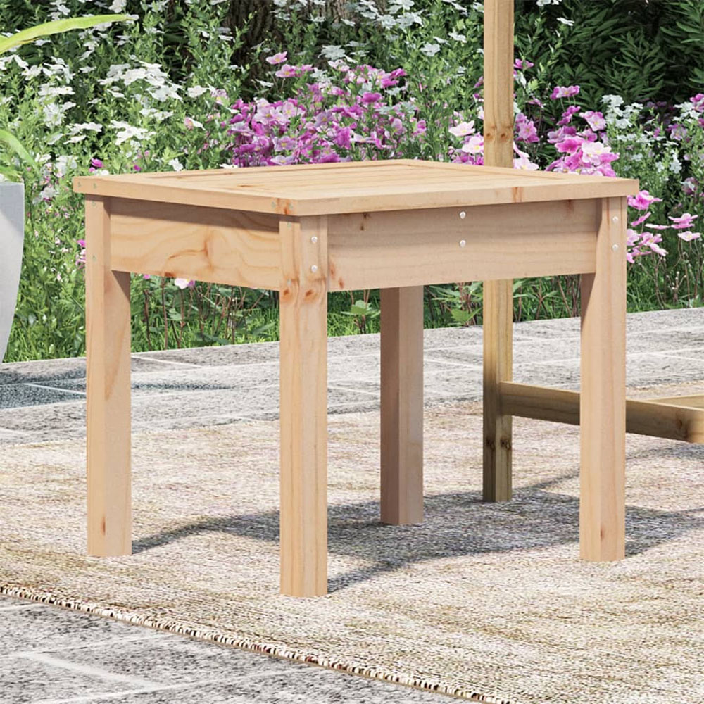 vidaXL Natural Solid Pine Wood Slatted Garden Bench 50 x 44 x 45cm Image 1