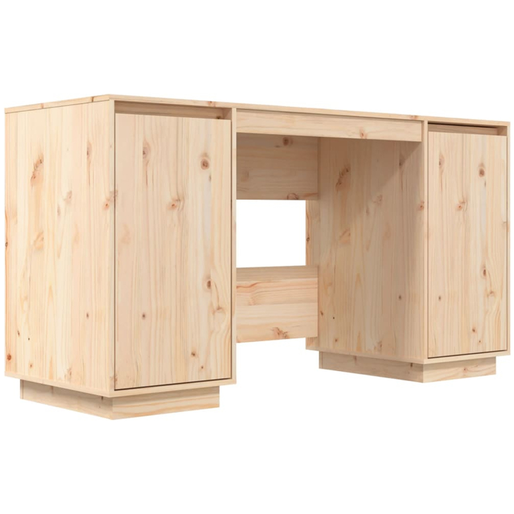 vidaXL Modern Pine Wood Desk White Image 2