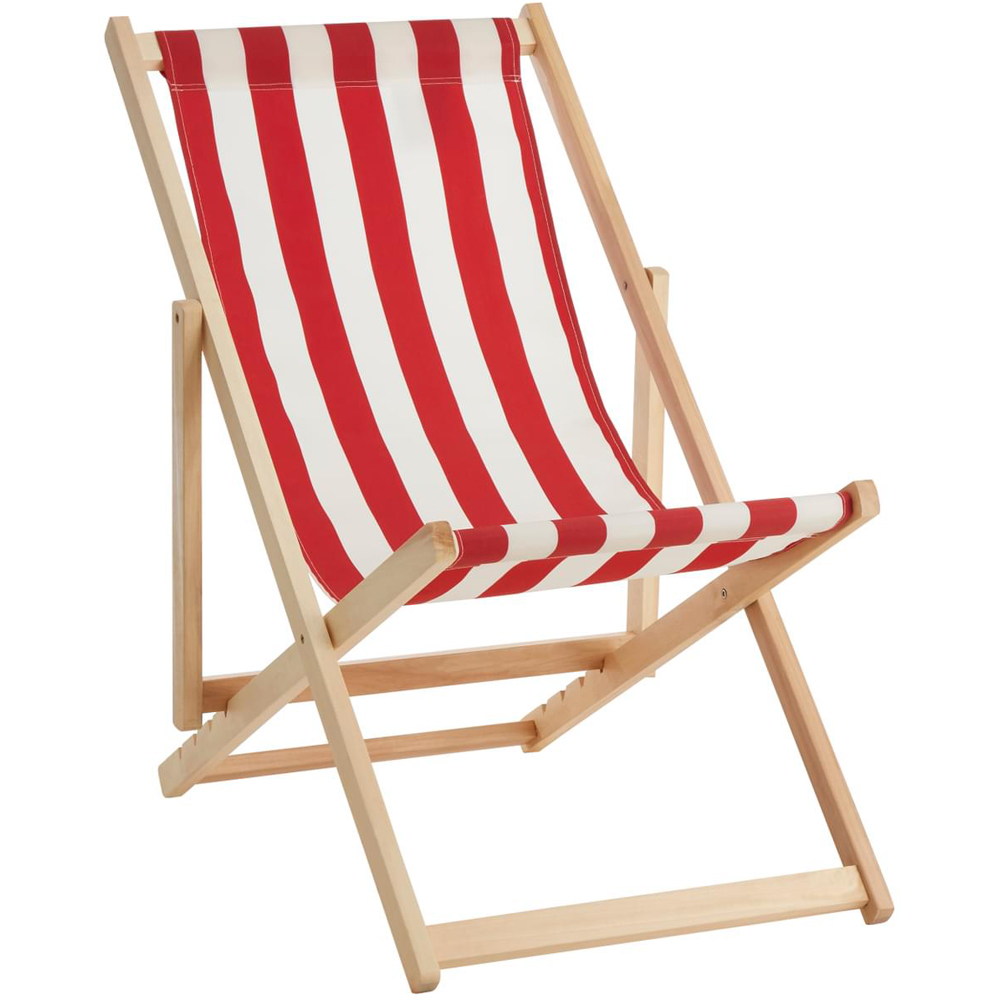 Interiors by Premier Beauport Red and White Deck Chair Image 3