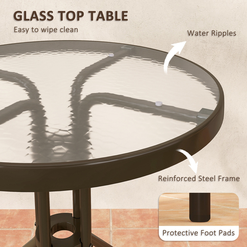Outsunny 2 Seater Brown Stackable Bistro Set  Image 6