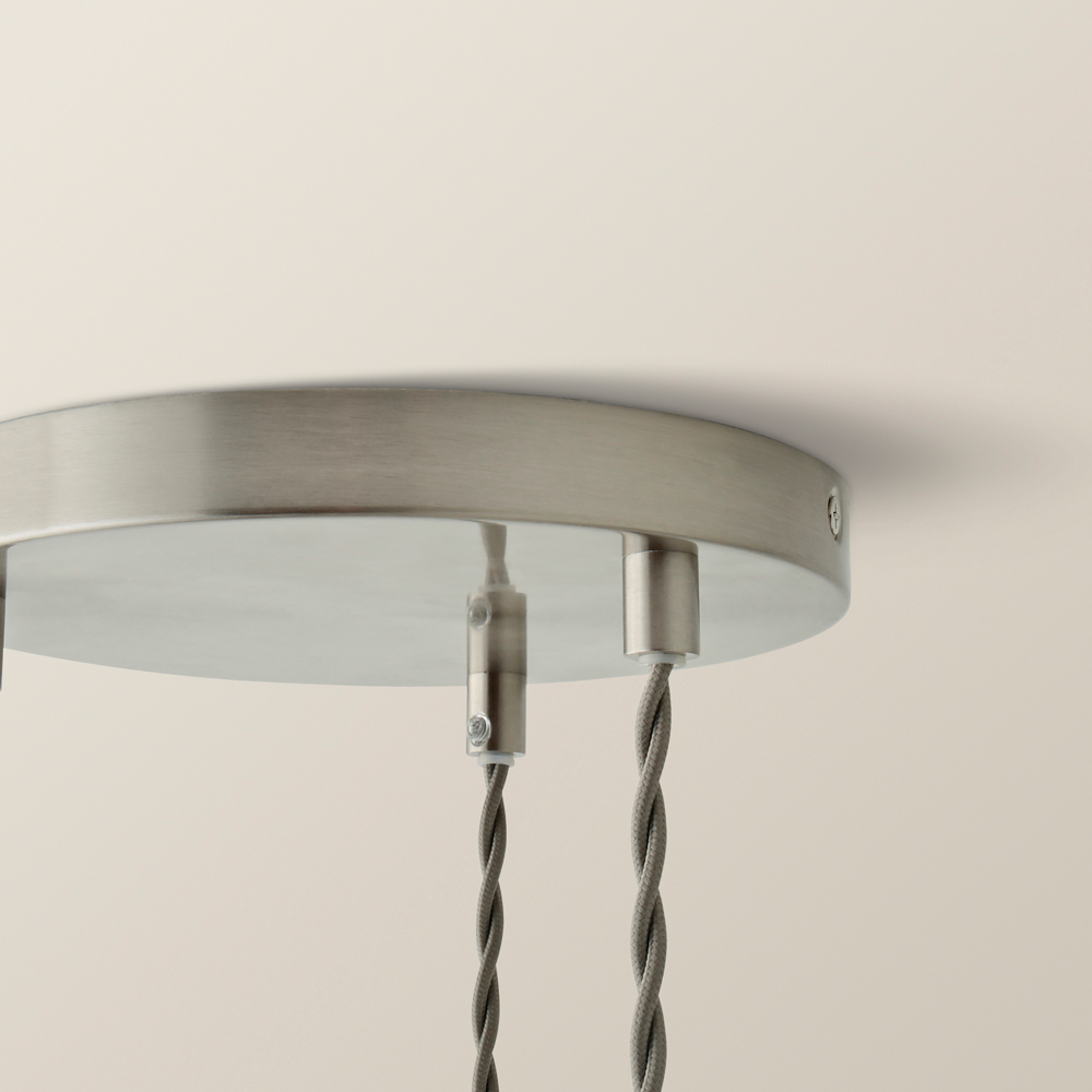 ValueLights Kira Glass Dome 3 Drop Cluster Brushed Chrome LED Ceiling Pendant Light Image 4