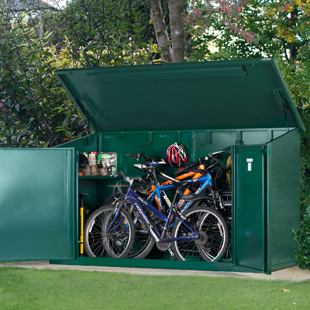 Asgard Access Plus 8 x 4ft Double Door Cream Bike Storage Shed Image 2